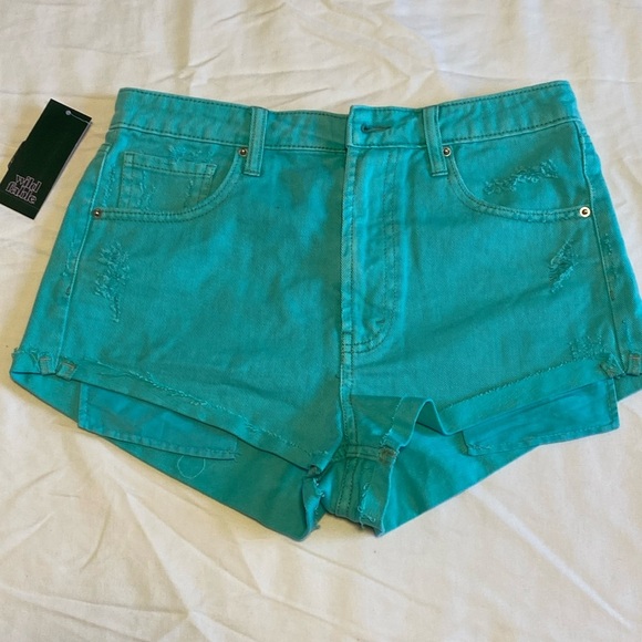 wild fable Pants - Wild fable highest rise turquoise cheeky shorts. Size 4/27.​ nwt